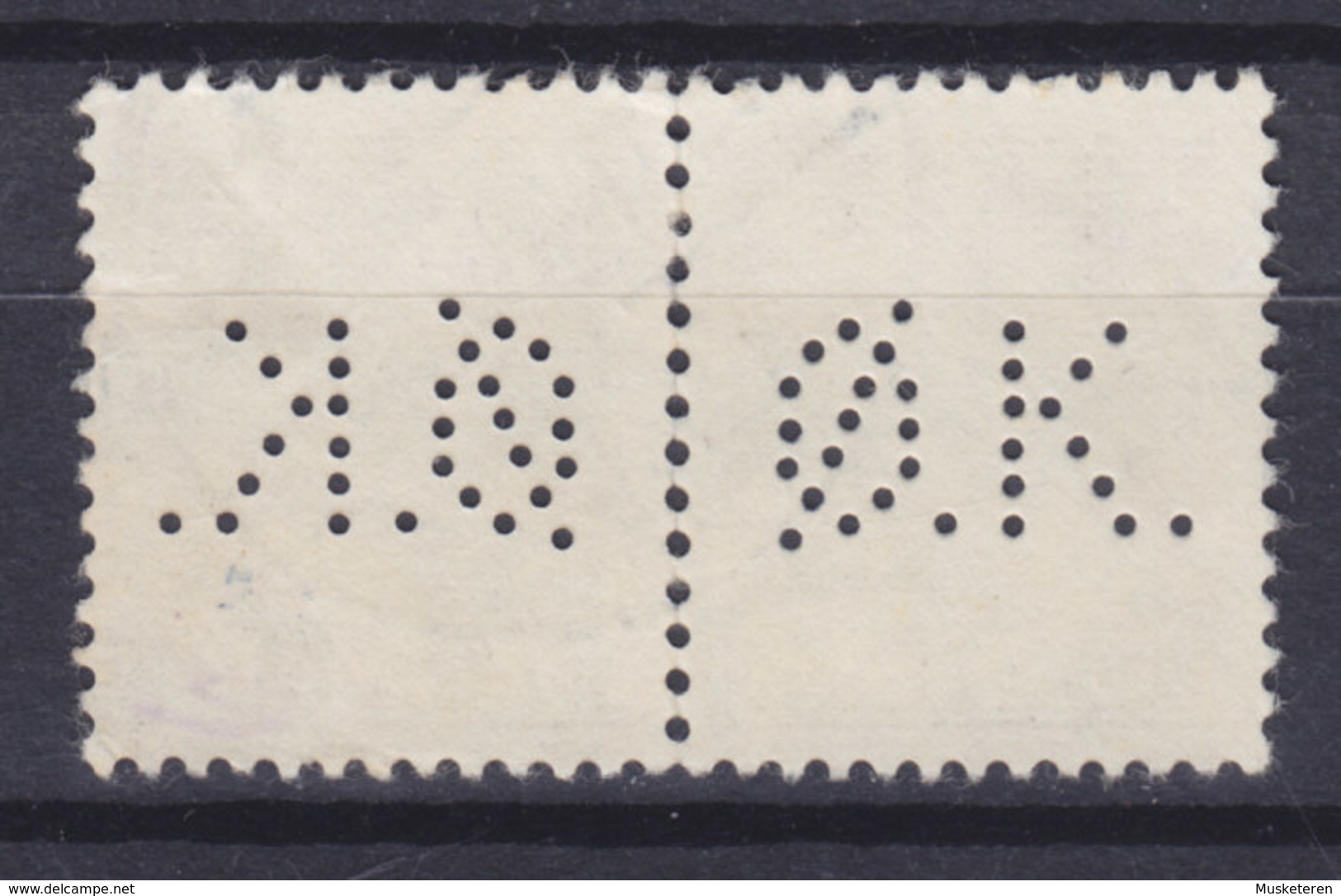 Denmark Perfin Perforé Lochung (Ø08) 'Ø.K.' Det Østasiatiske Kompagni East Asiatic Company Pair Of Chr. Stamps (2 Scans) - Variedades Y Curiosidades