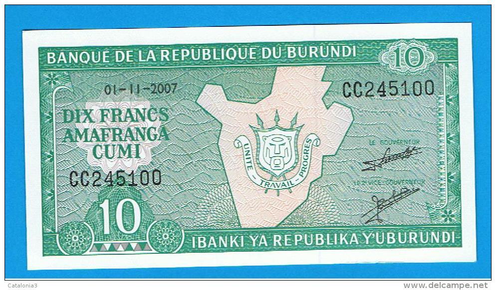 BURUNDI - 10 Francs 2007 SC  P-33 - Burundi