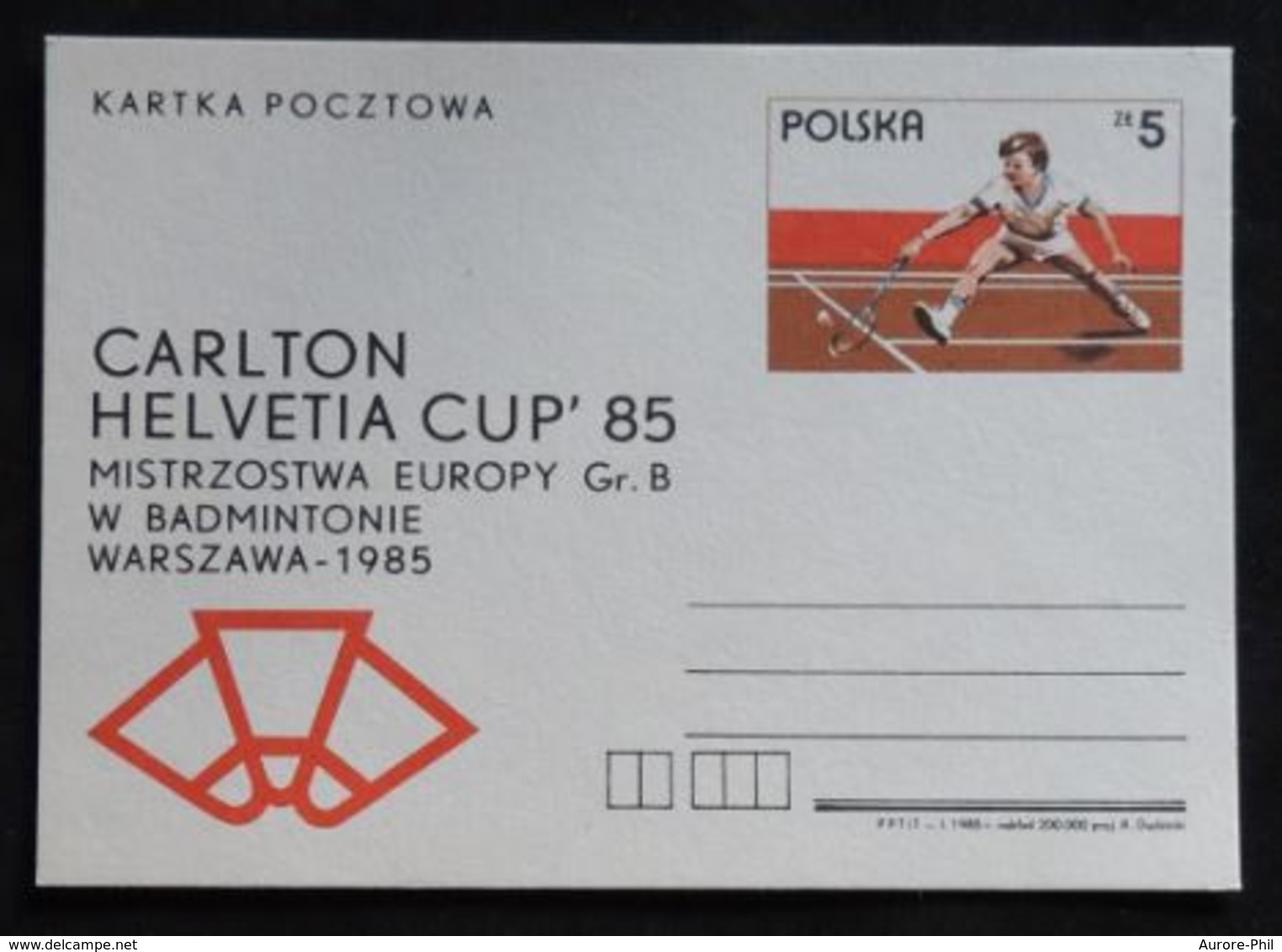 Entiers Postaux - Badminton, Sport, Raquette (Carlton Helvetia Cup' 85) - Badminton