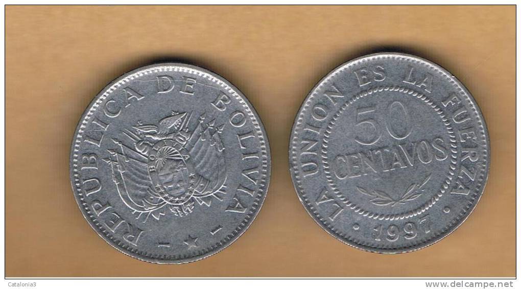 BOLIVIA - 50 Centavos 1997  Circulada   KM204 - Bolivie