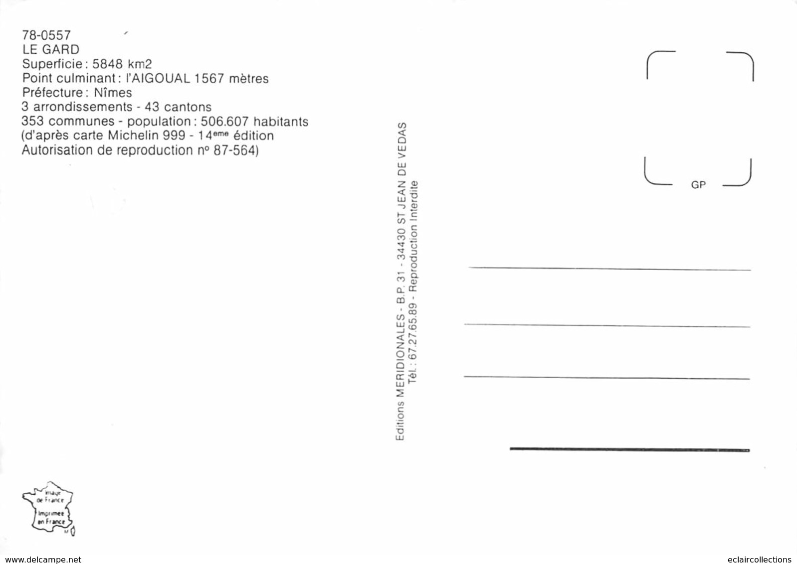 Non Localisé Divers     30        Carte Géographique Du Département.. 10x15    (voir Scan) - Andere & Zonder Classificatie