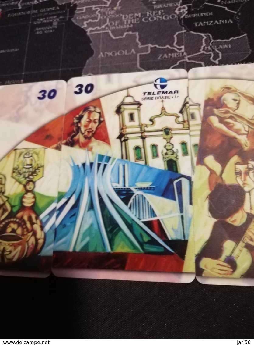 BRAZIL   INDUCTIVE CARDS  PUZZLE 4 CARDS    ** 1664 ** - Brasilien