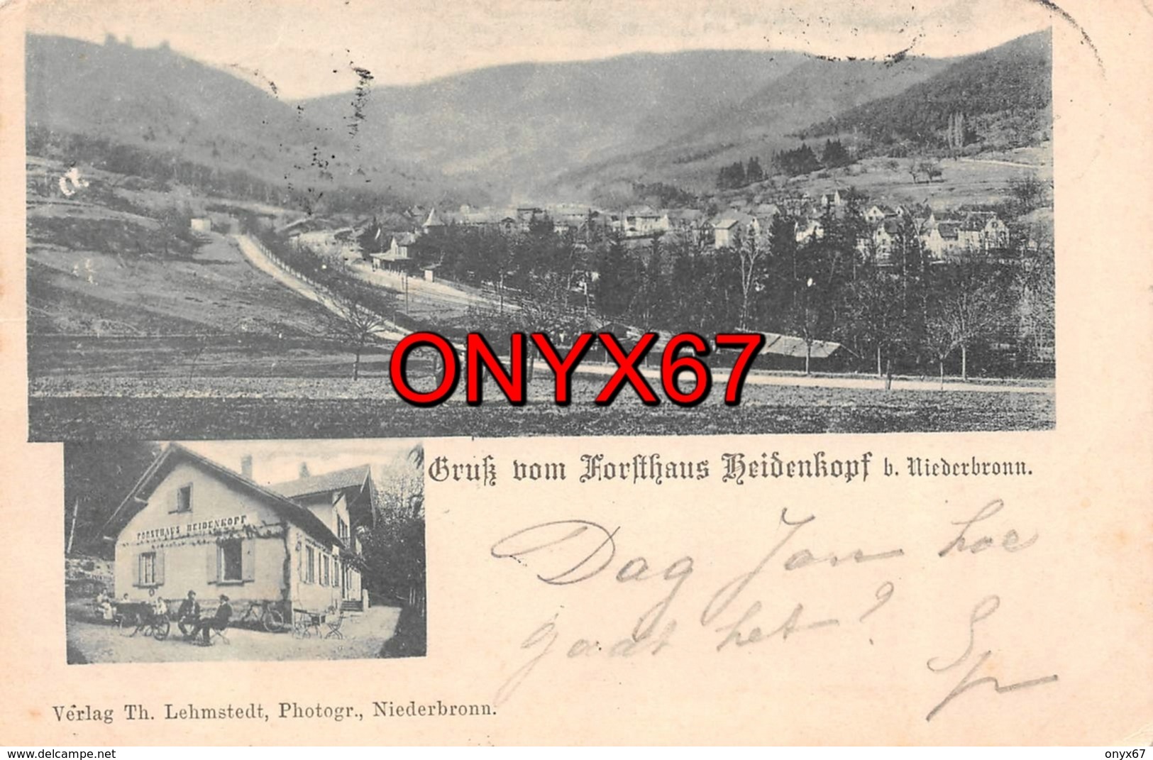 NIEDERBRONN-67-Bas-Rhin-Gruss Forsthaus Heidenkopf  Maison Forestière Cachet-Stempel-Amsterdam-Gerolstein - Niederbronn Les Bains