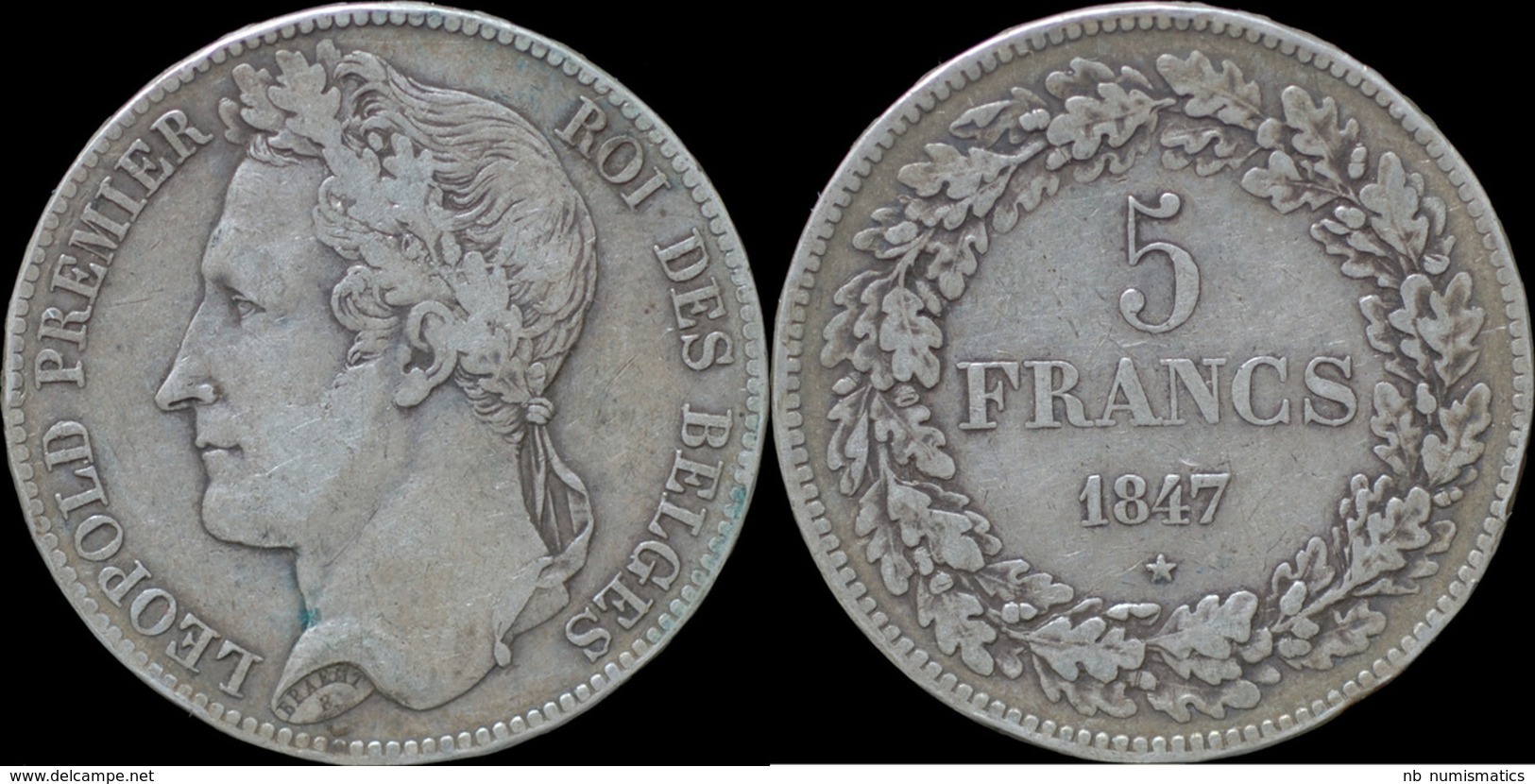 Belgium Leopold I 5 Frank 1847 - 5 Francs