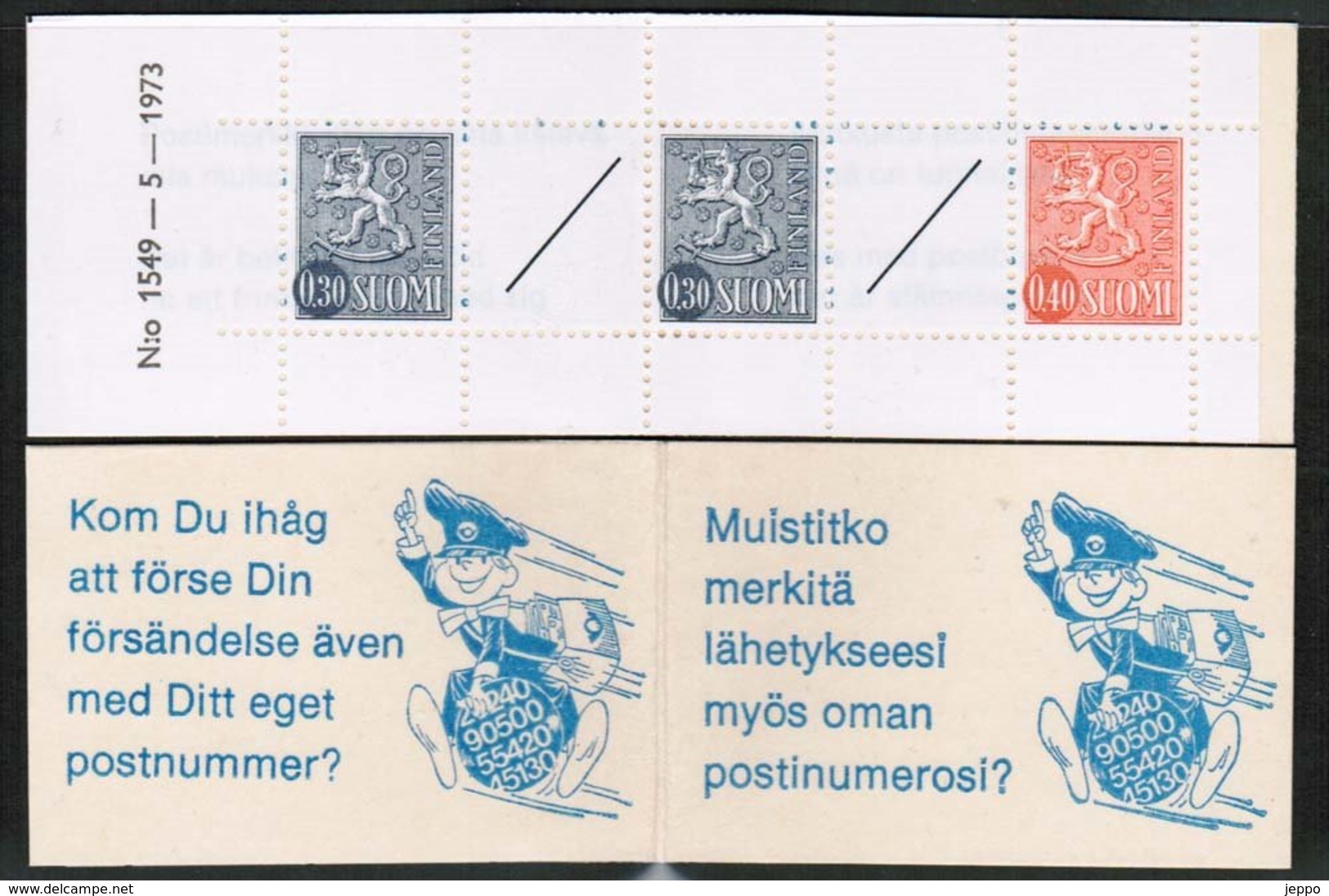 1974 Finland, Slot Machin Booklet Facit HA 8 M 1549 Rm Uv **. - Booklets