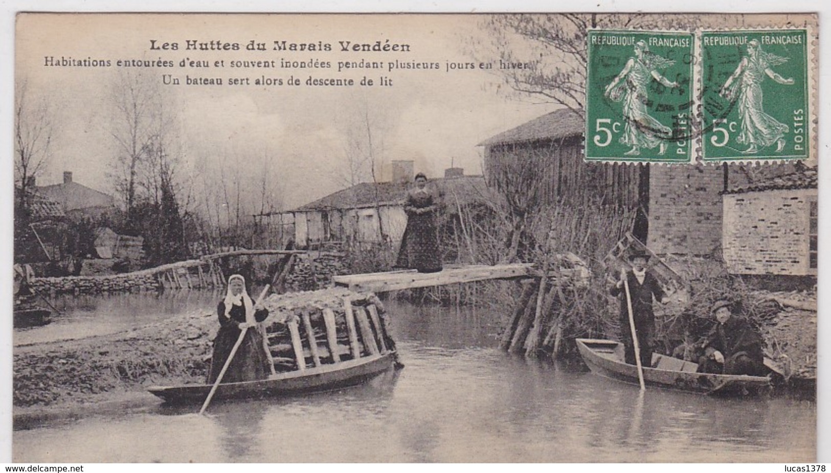 85 / LES HUTTES DU MARAIS VENDEEN / HABITATIONS ENTOUREES D EAU ET SOUVENT INONDEES /DEPART SAINT HERMINE - Sainte Hermine