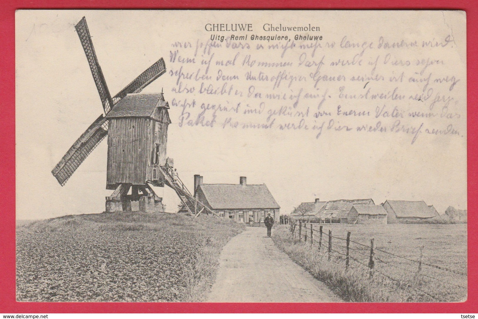 Geluwe / Gheluwe -Topkaart - Gheluwemolen ...feldpost-1915 ( Verso Zien ) - Wervik