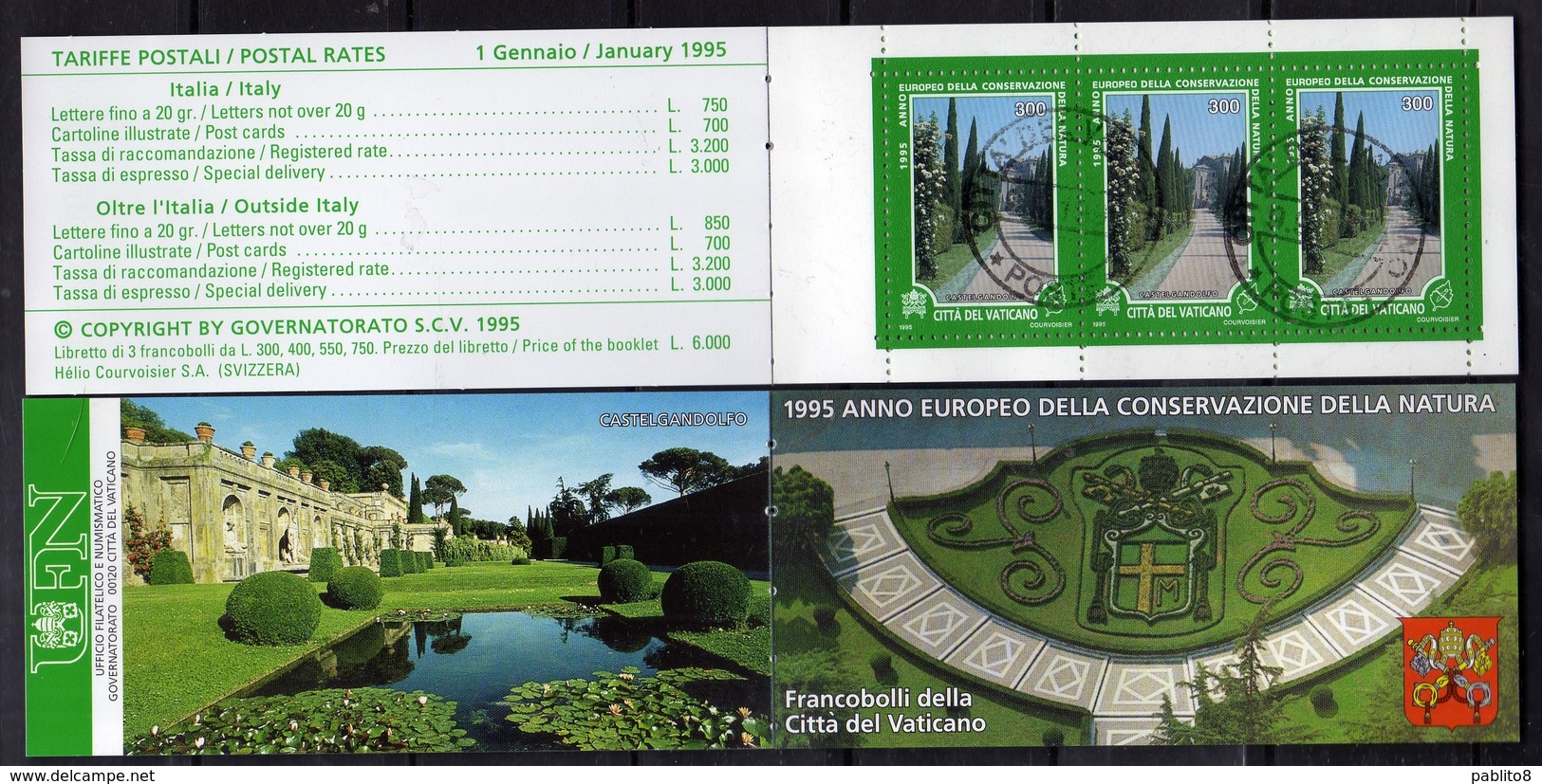 CITTÀ DEL VATICANO VATICAN VATIKAN 1995CONSERVAZIONE DELLA NATURA NATURE CONSERVATION LIBRETTO BOOKLET CARNET USATO USED - Carnets