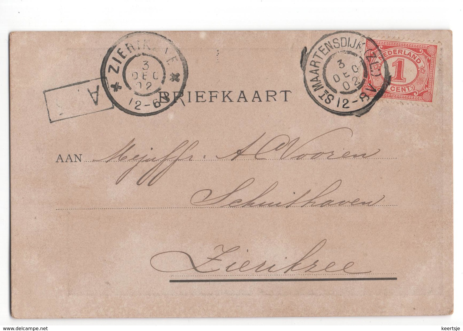 St Maartensdijk (ZL) Grootrond Zierikzee - 1902 - Storia Postale