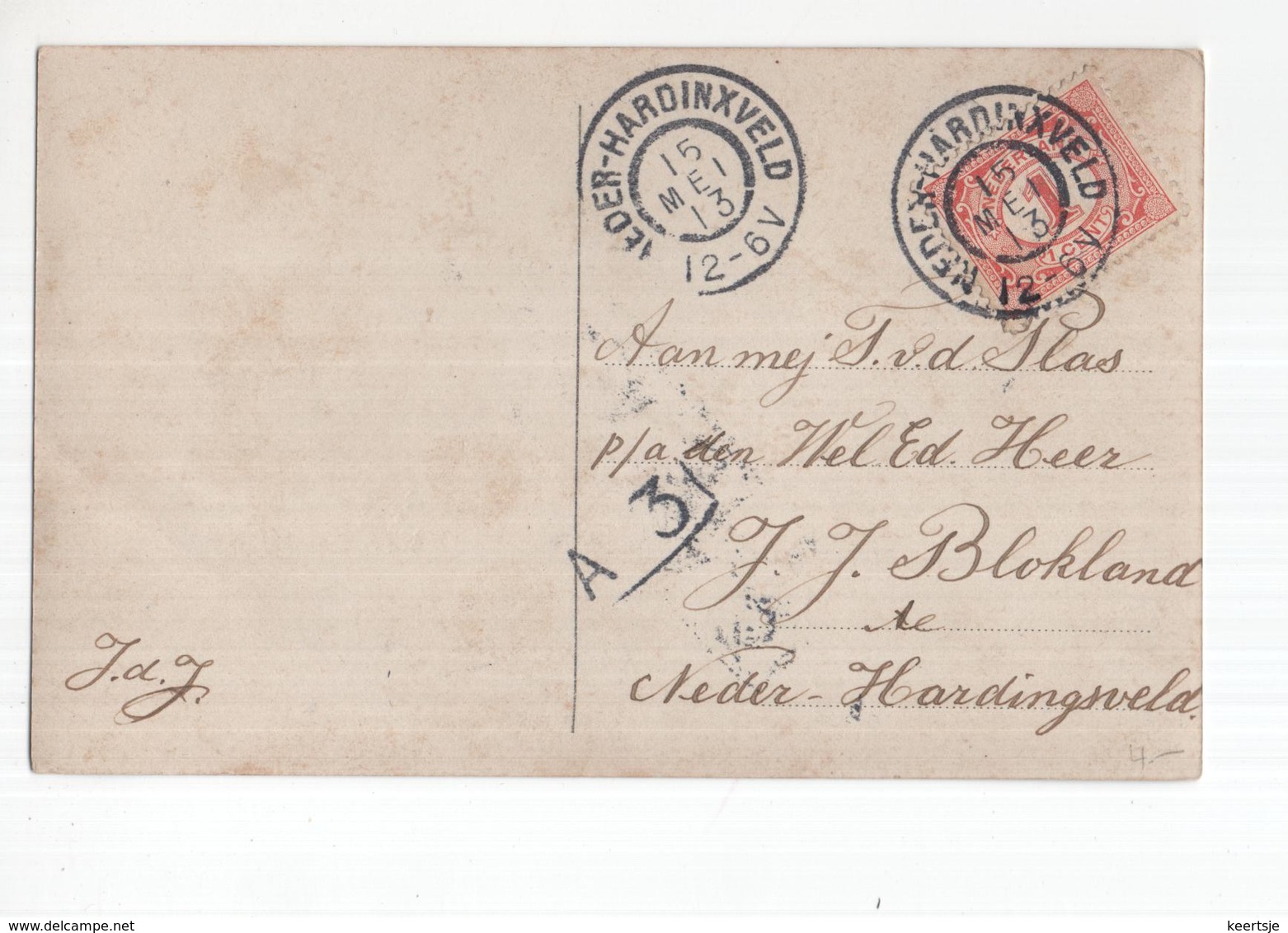 Neder Hardinxveld Grootrond - 1913 - Postal History