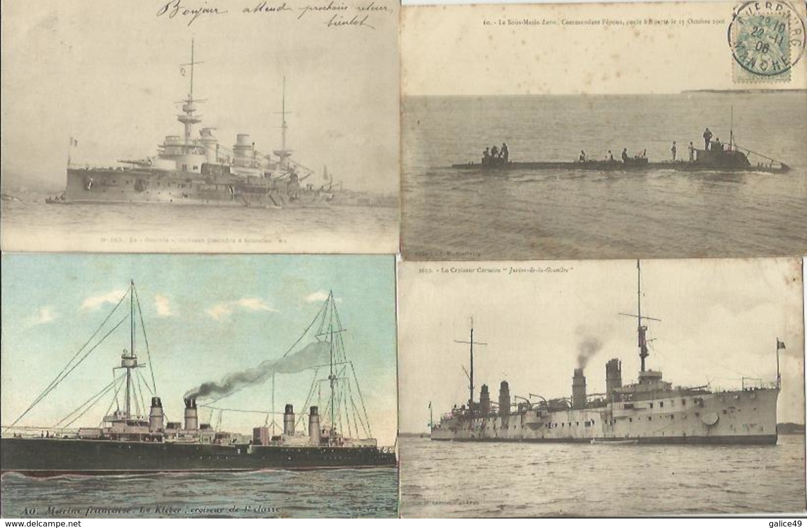 10534 Lot De 4 CPA Bateaux De Guerre - Guerre