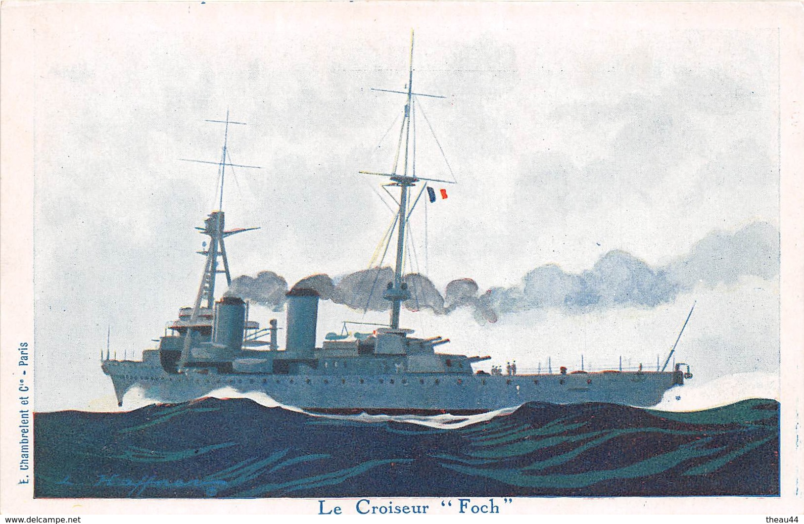 ¤¤  -   Illustrateur " HAFFNER "   -  Bateau De Guerre  -  Le Croiseur " FOCH "    -  ¤¤ - Haffner