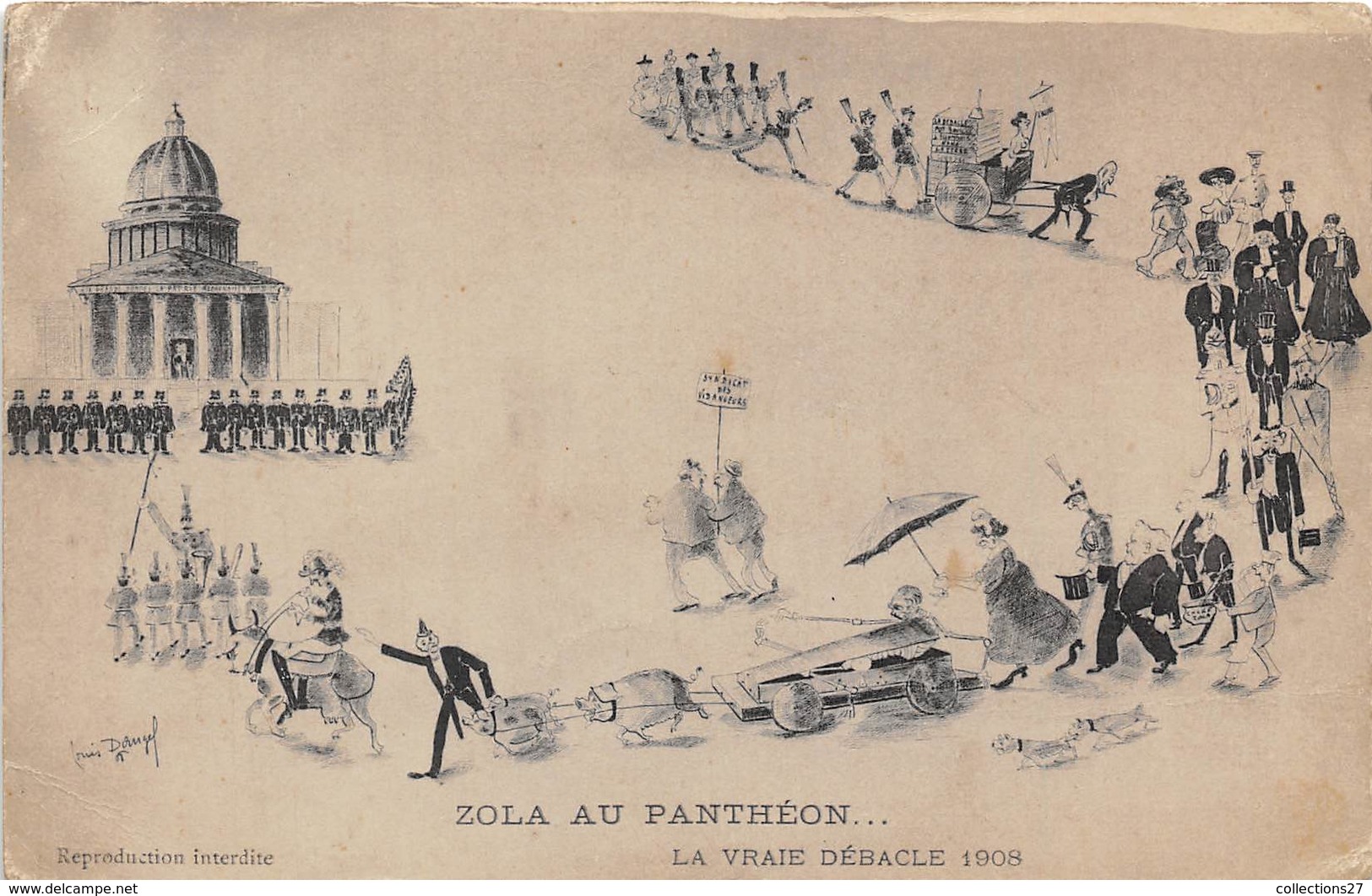 PARIS-75005-ZOLA AU PANTHEON , LA VRAIE DEBACLE 1908 - Arrondissement: 05