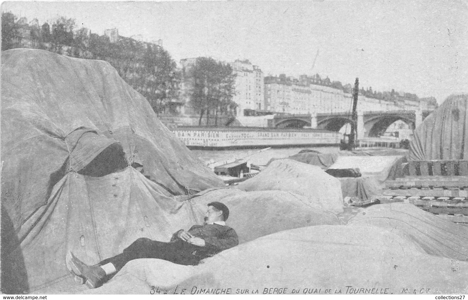 PARIS-75005-LE DIMANCHE SUR LA BERGE DU QUI DE LA TOURNELLE - Arrondissement: 05