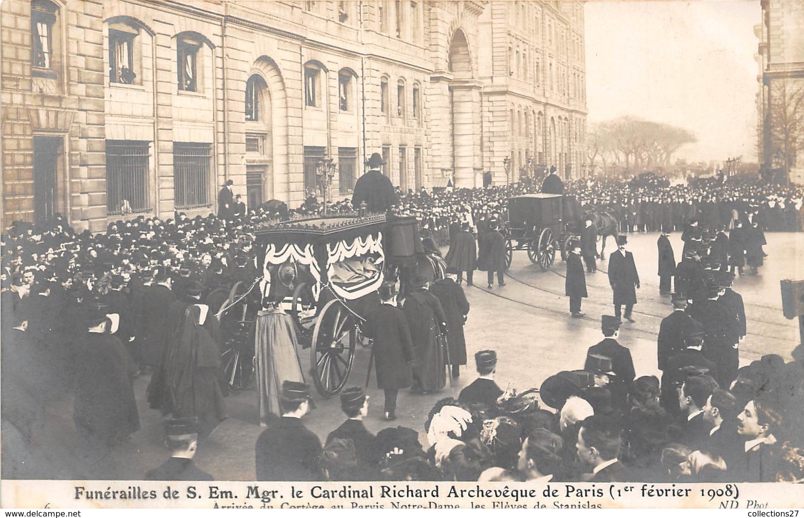 PARIS-75004-FUNERAILLES DE S. Em Mgr LE CARDINAL RICHARD ARCHEVÊQUE DE PARIS 1er FEVRIER 1908... - Arrondissement: 04