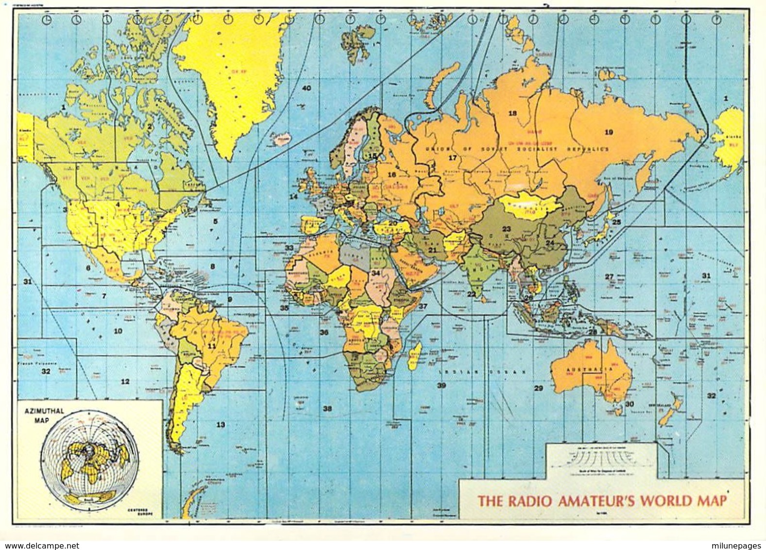 Citizen Band Carte QSL Radio Amateur's World Map 1985 - CB-Funk