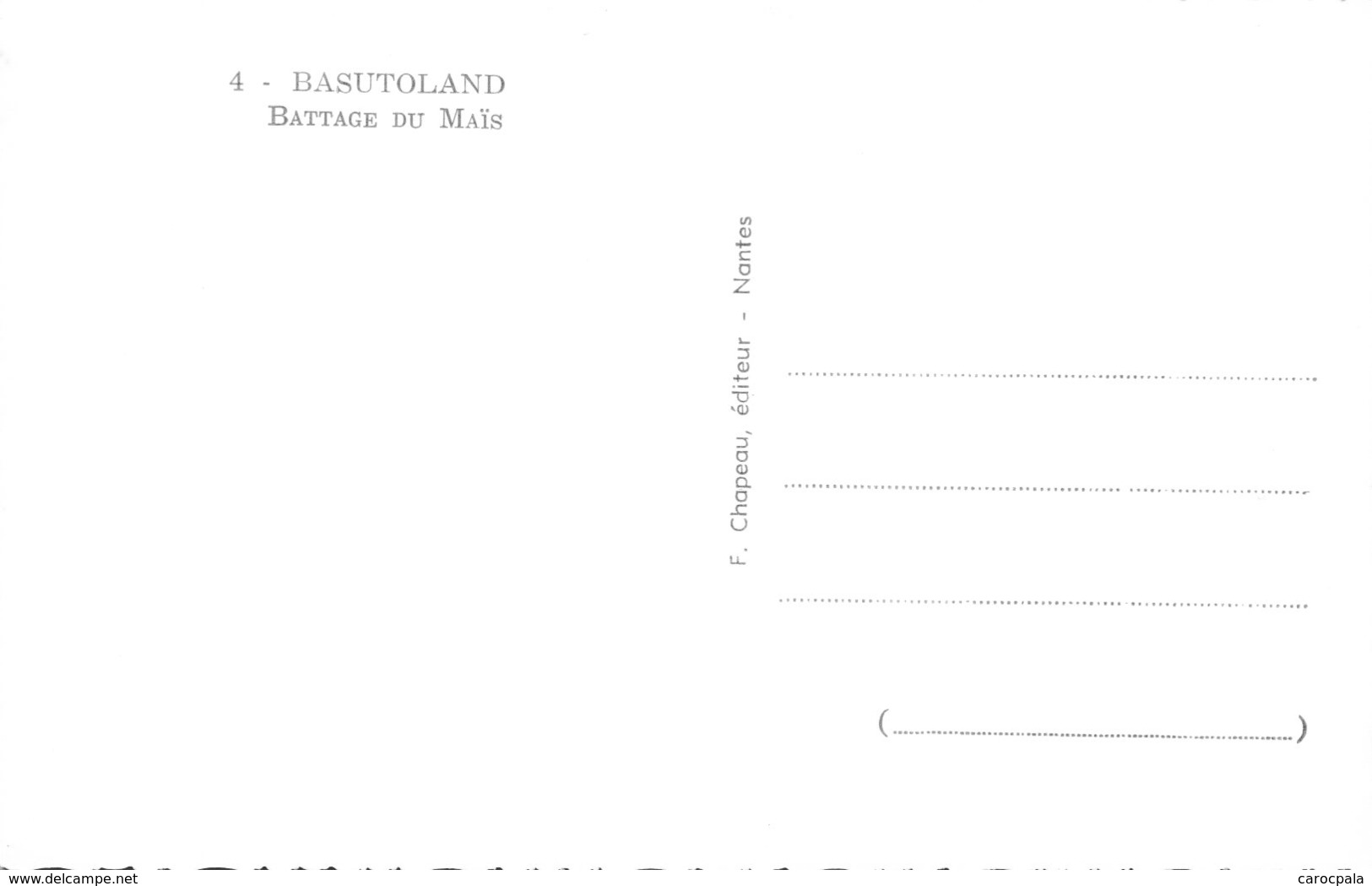 Carte 1950 BASUTOLAND / BATTAGE DU MAIS - Lesotho