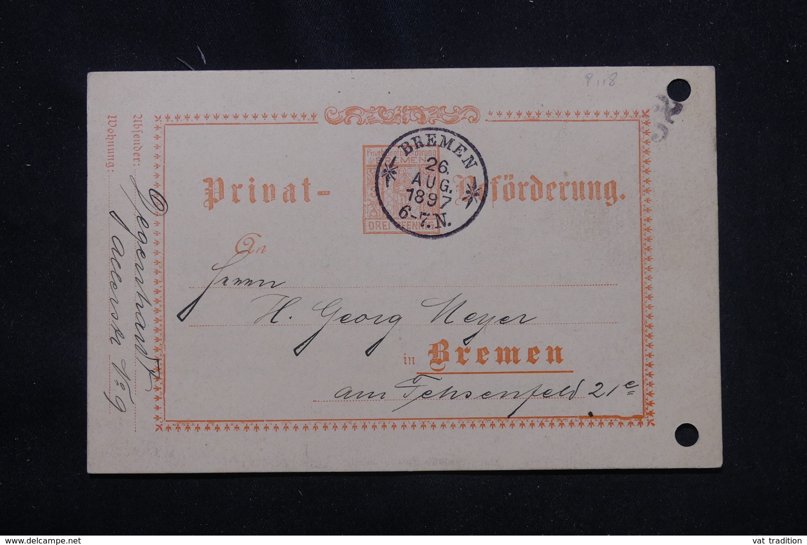 ALLEMAGNE - Entier Postal De La Poste Privée De Bremen Voyagé En 1897 , à Voir - L 59466 - Correos Privados & Locales