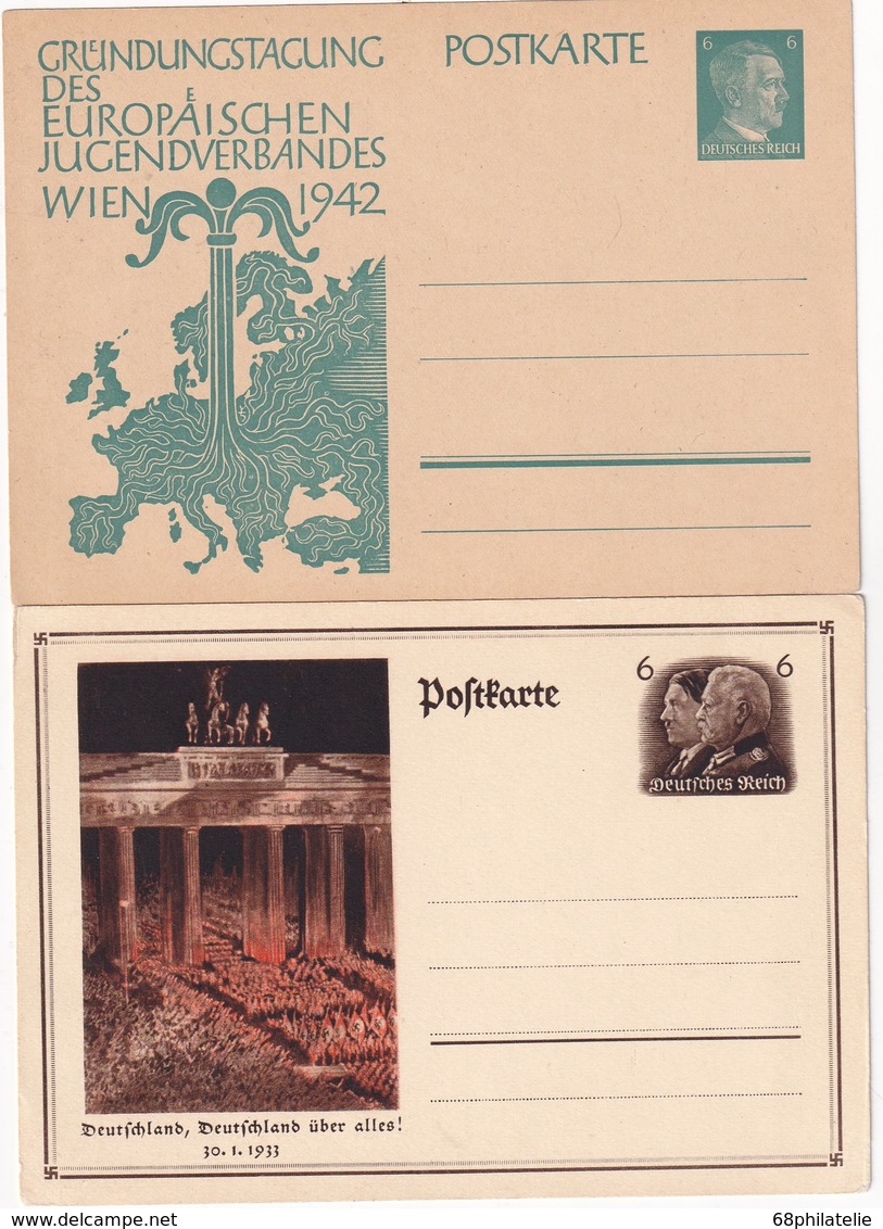 ALLEMAGNE   ENTIER POSTAL/GANZSACHE/POSTAL STATIONARY  LOT DE 5 CARTES ILLUSTREES - Andere & Zonder Classificatie