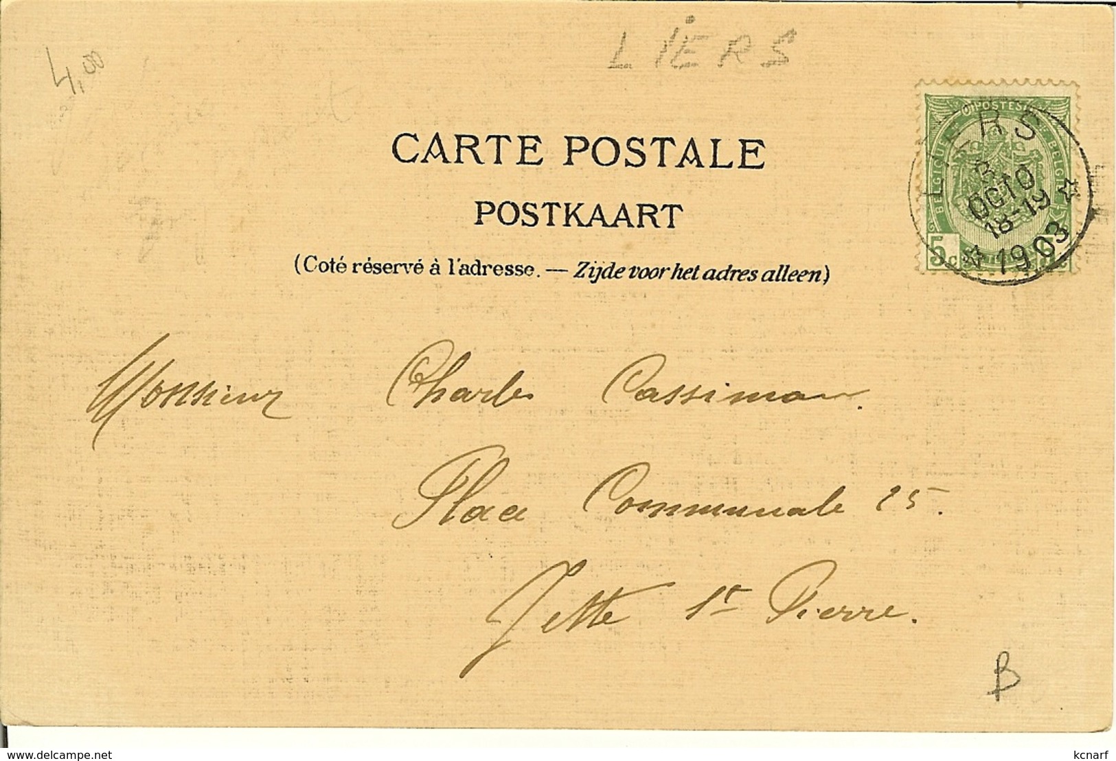 CP De LIEGE " Le Pont Suspendu " Cachet Relais De LIERS  1903 - Postmarks With Stars