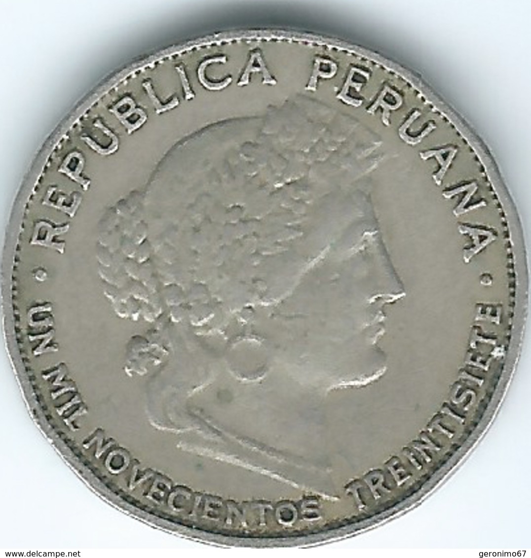 Peru - 1937 - 5 Centavos - KM213.2 (un Mil Novecientos Treintisiete) - Peru