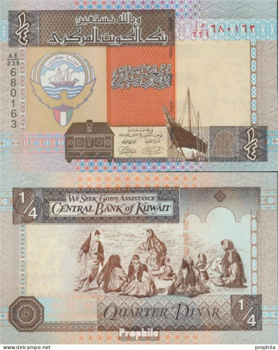 Kuwait Pick-Nr: 23, Signatur NEW Bankfrisch 1994 1/4 Dinar - Kuwait