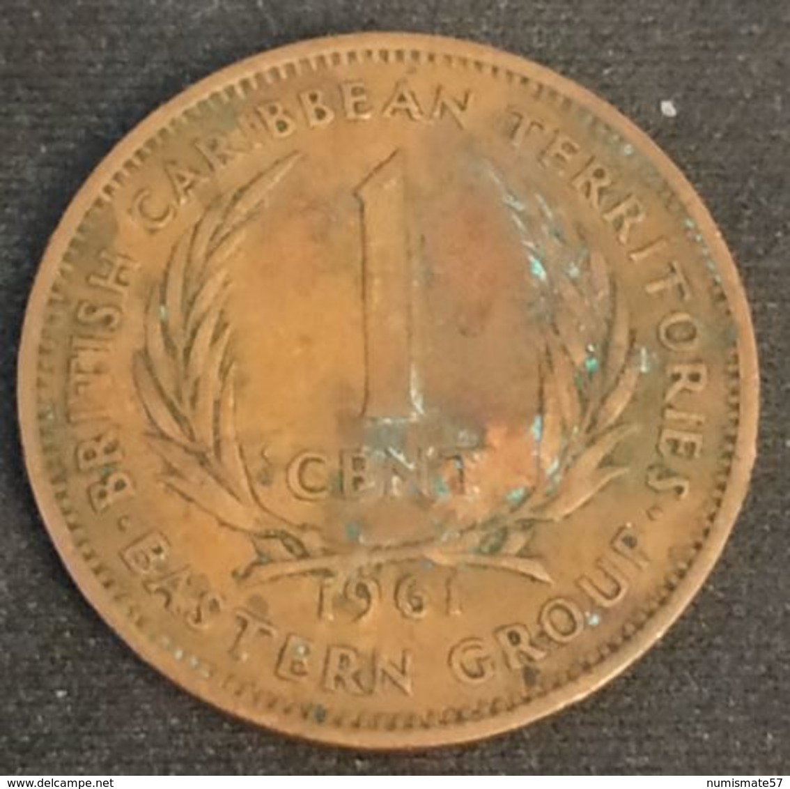 BRITISH CARIBBEAN TERRITORIES - 1 CENT 1961 - Elizabeth II - 1ère Effigie - KM 2 - Territoires Britanniques Des Caraïbes