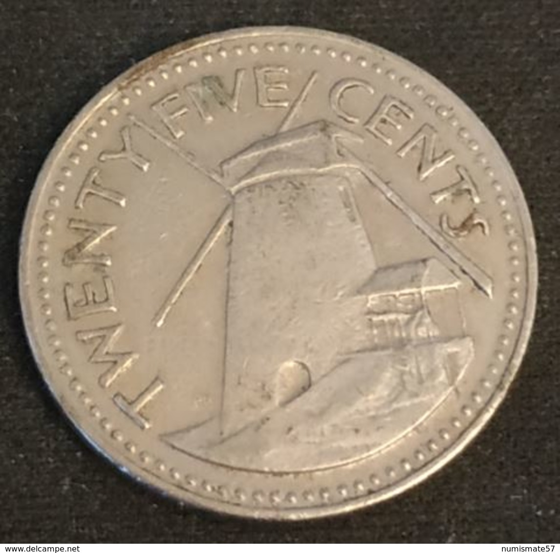 BARBADE - BARBADOS - 25 CENTS 1973 - KM 13 - Moulin à Vent - Barbades