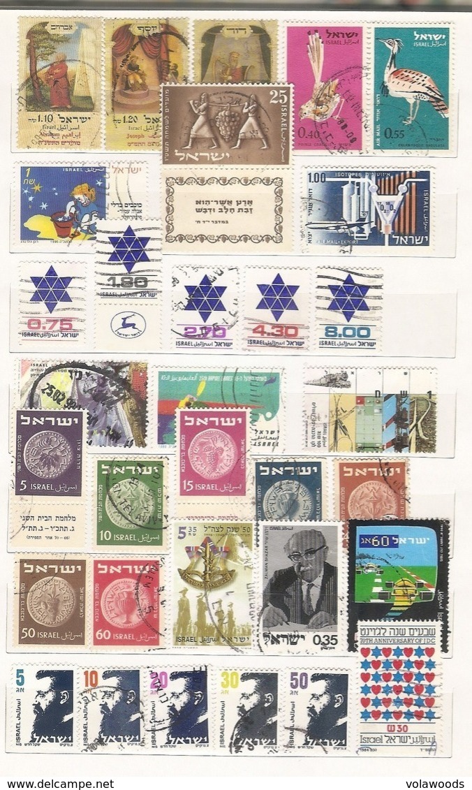 Israele - lotto di 280 francobolli usati tutti diversi anche in serie complete - senza album!!!!!!!!