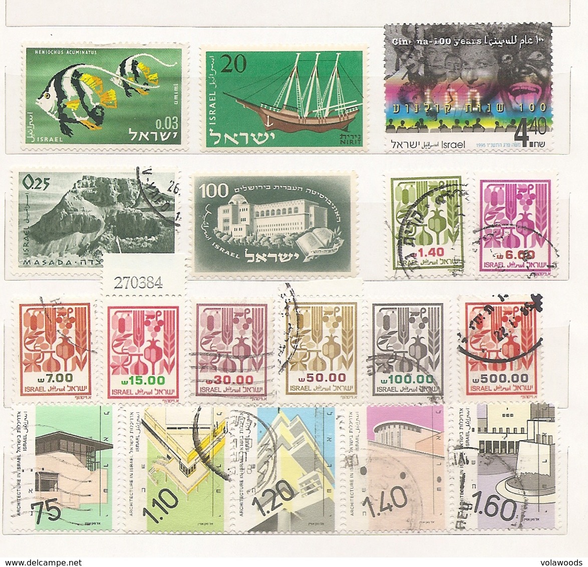 Israele - lotto di 280 francobolli usati tutti diversi anche in serie complete - senza album!!!!!!!!