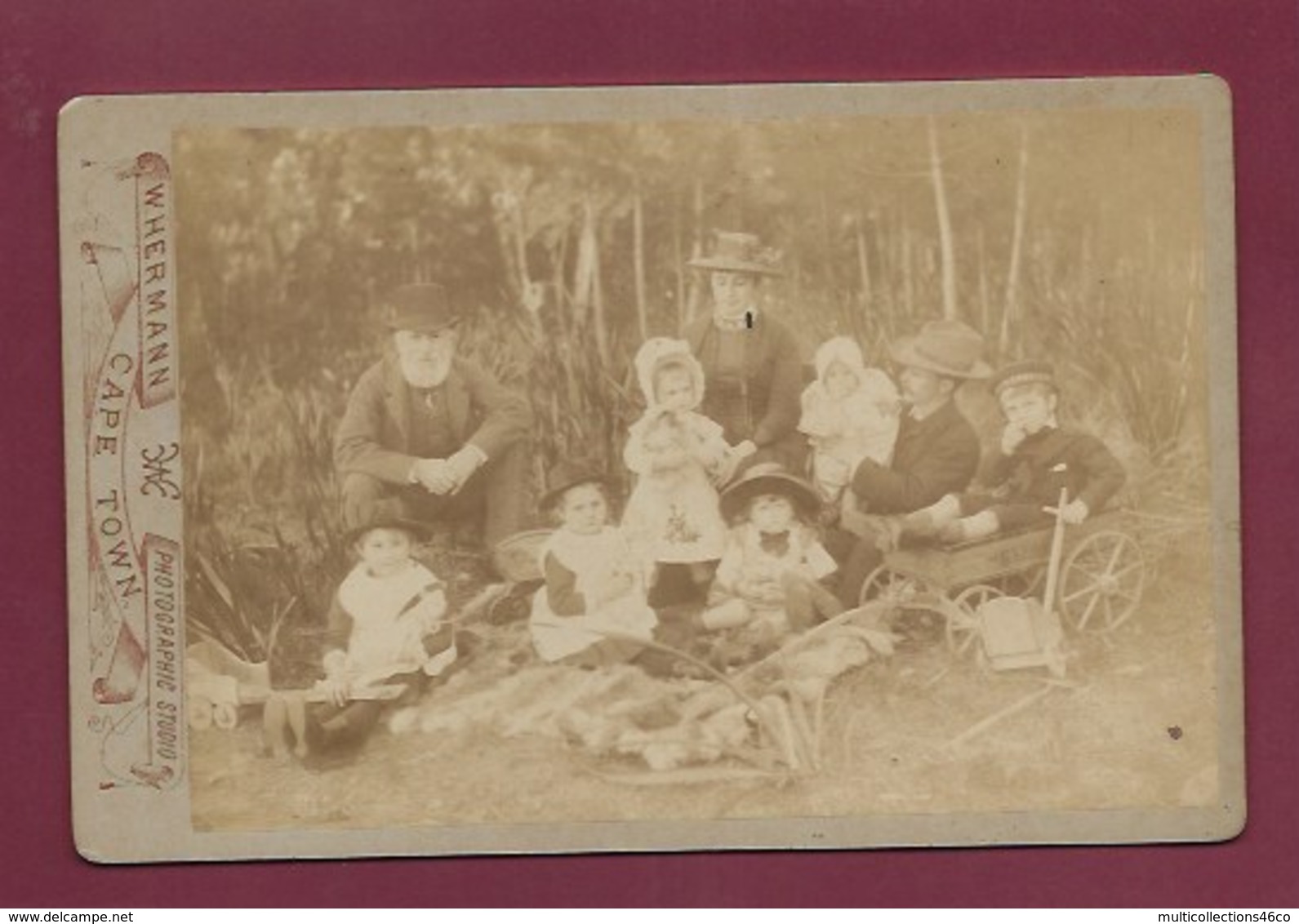 280420 - PHOTO ANCIENNE W HERMANN AFRIQUE DU SUD CAPE TOWN - Famille  Jouet Poupée Chariot Poussette - Afrique Du Sud