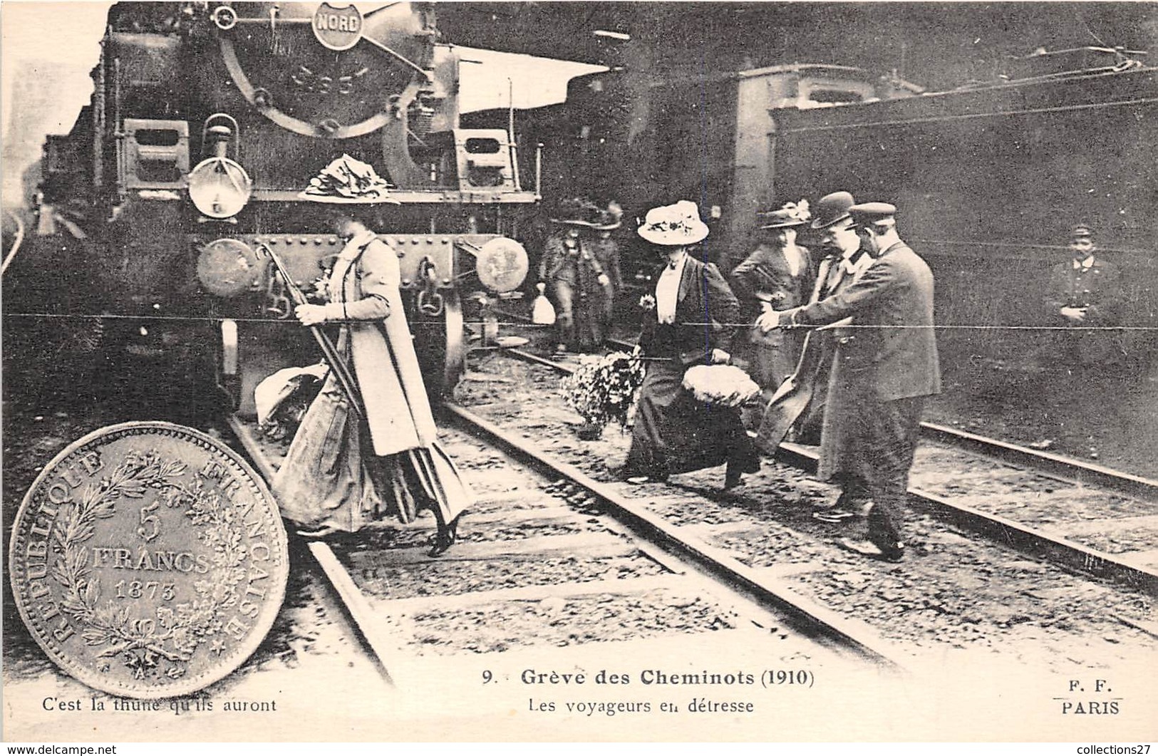 GREVE DES CHEMINOTS DU NORD 1910, VOYAGEURS EN DETRESSE - Métro Parisien, Gares