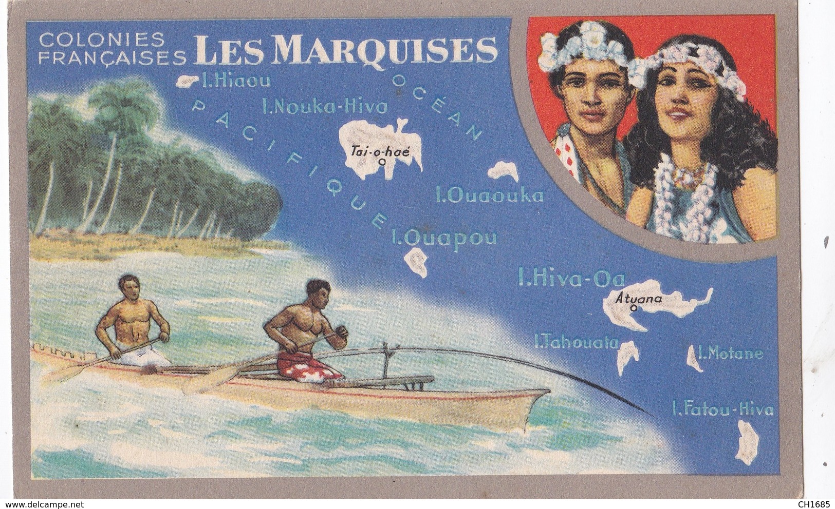 Colonies Françaises : ILES MARQUISES   Carte " Lion Noir " - French Polynesia