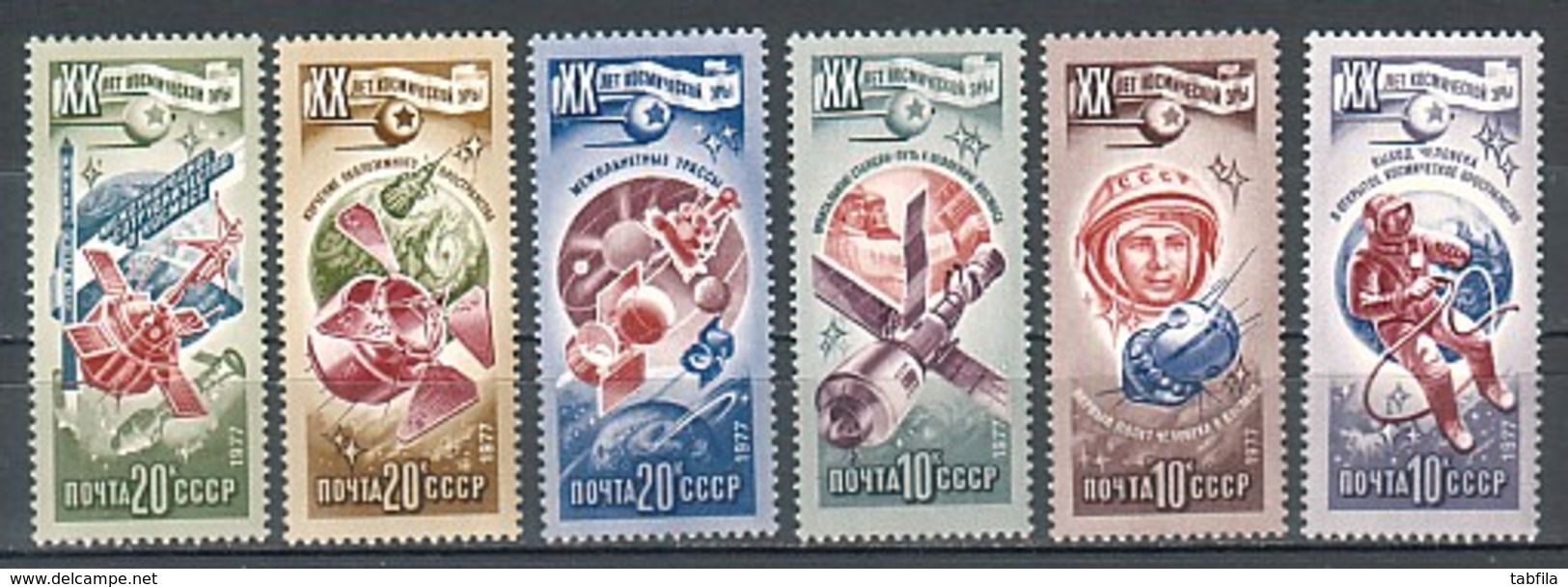 RUSSIA - UdSSR - 1977 -  20ans De L'ere Spatiale - Mi 4648/53 -  6v** - Ungebraucht