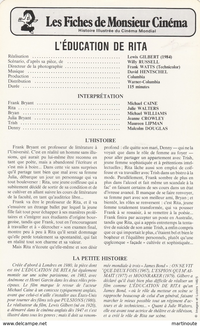 - 1983 - GRANDE-BRETAGNE - COMEDIE DRAMATIQUE. - L'EDUCATION DE RITA  - 055 - Autres & Non Classés
