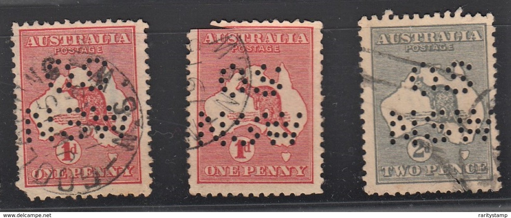 AUSTRALIA 1913-14 SERVIZI LOTTO 2 VALORI 1D+1D+2D   FIL. I TIPO P. II TIPO  CV €60 - Dienstmarken