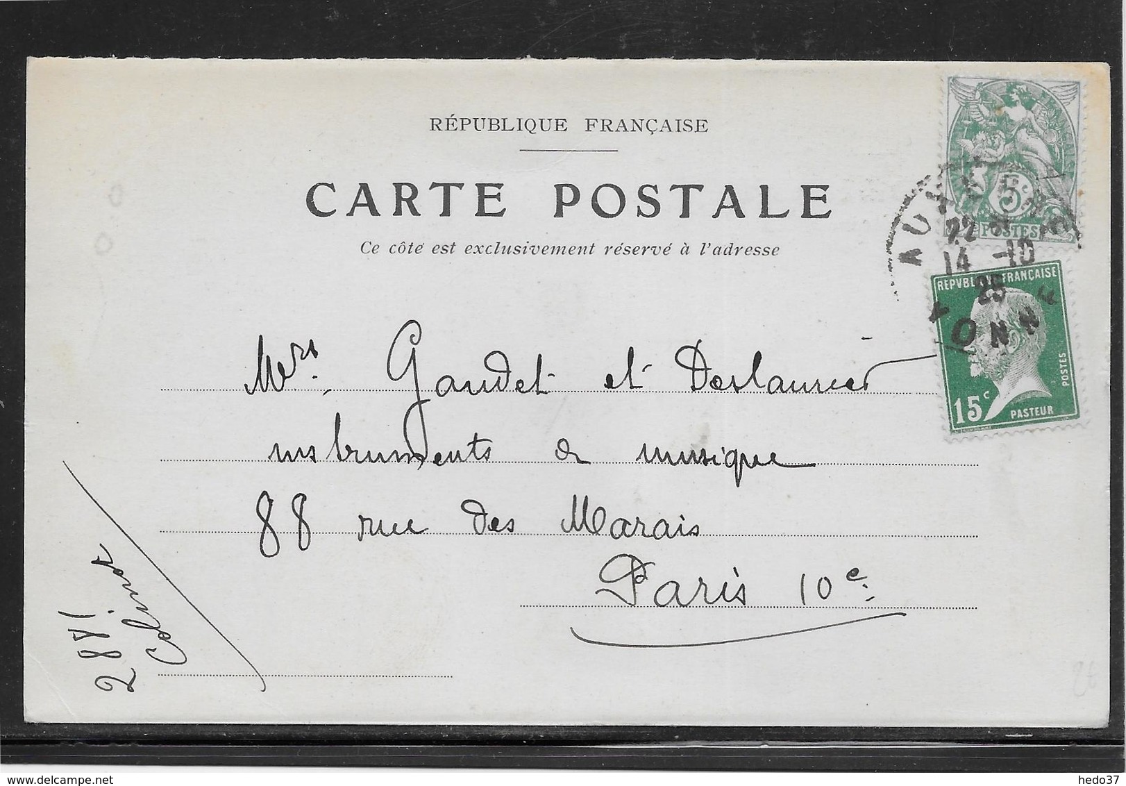 France Type Blanc Sur Carte - 1900-29 Blanc