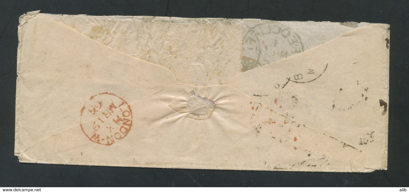 Great Britain SG43-44 Plate 87 Envelope From Radcliffe To Paris France. Strip Of 3 + 1 - Briefe U. Dokumente