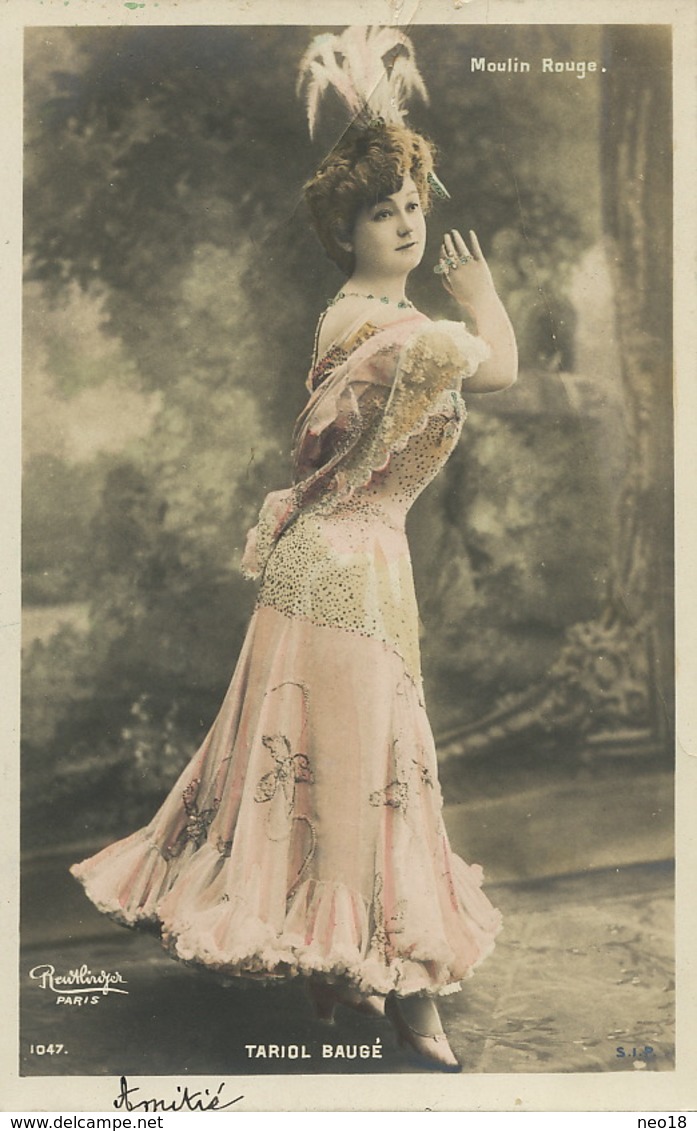Anna Tariol Baugé Née à Veyre Monton Artiste Lyrique . Moulin Rouge Cabaret . Photo Reutlinger . Colorisée Main. - Veyre Monton