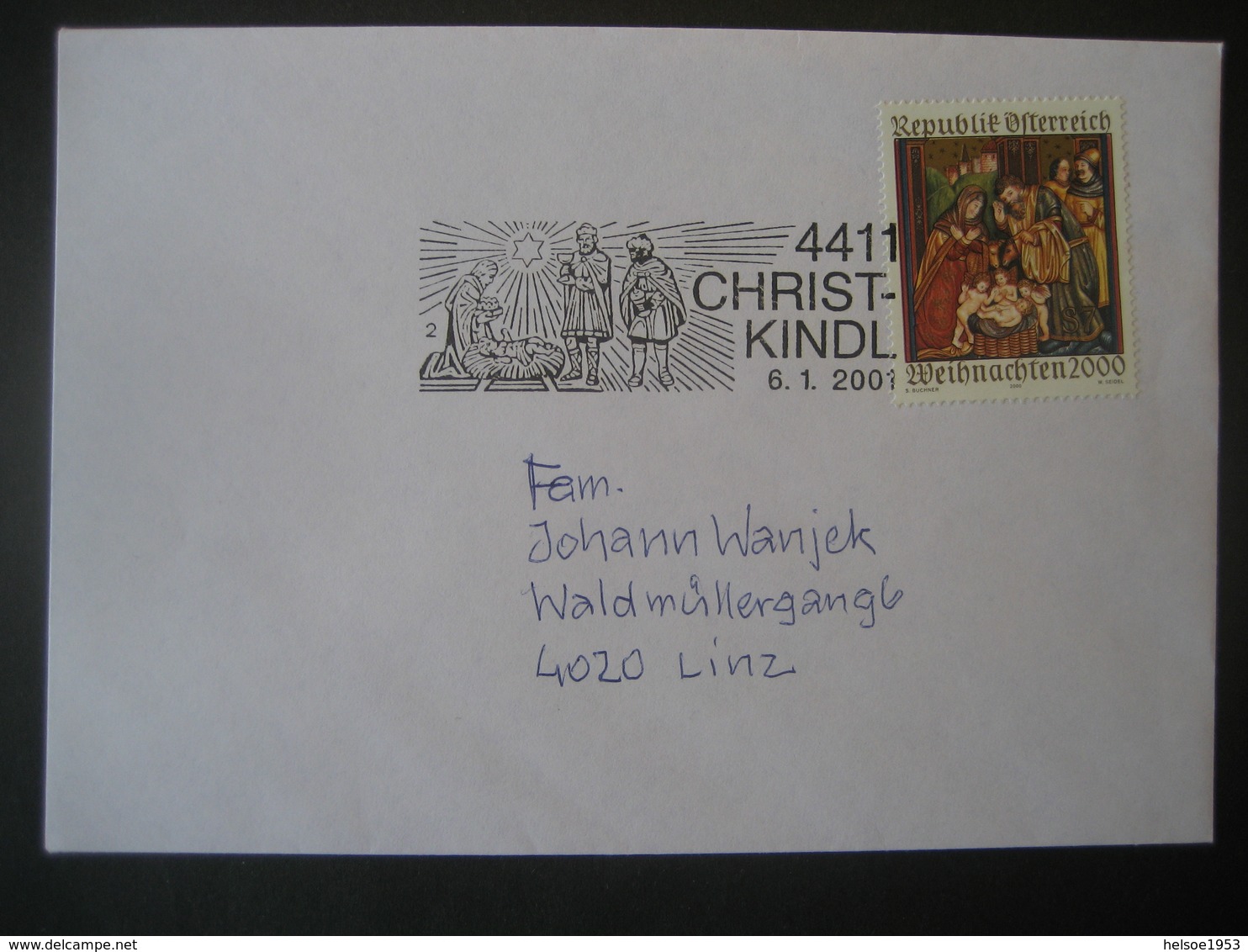 Österreich- Christkindl 6.1.2001 Dreikönigstempel Letzttag - Cartas & Documentos