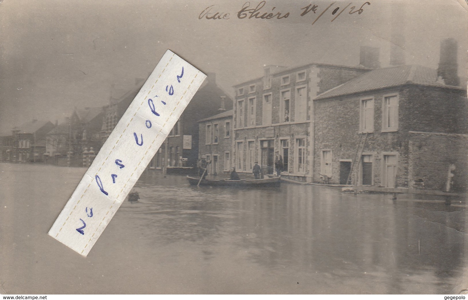 JEUMONT  - Inondations De Janvier 1926  Rue Thiers ( Carte Photo  ) - Autres & Non Classés