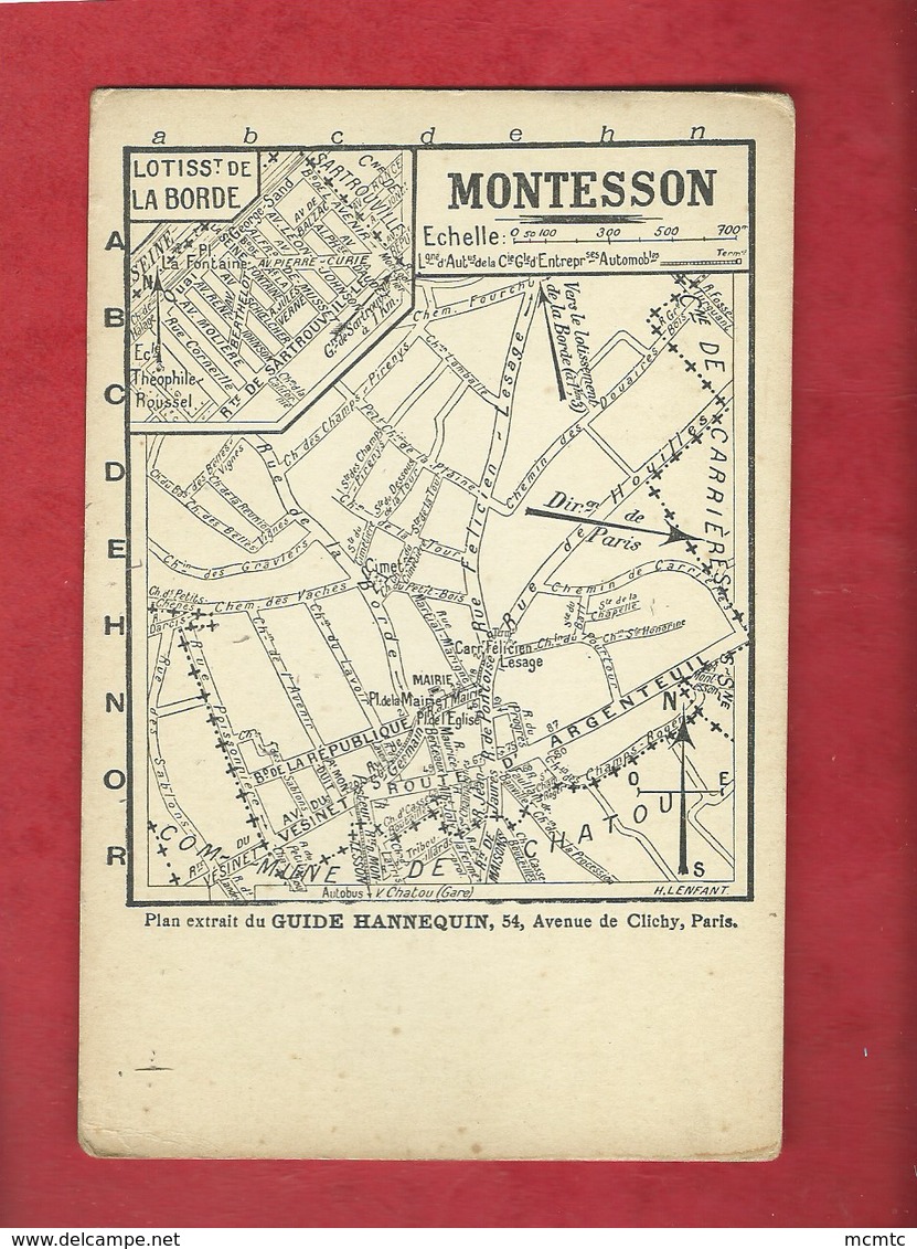 Carte - Montesson  - Plan Extrait Du Guide Hannequin - Montesson