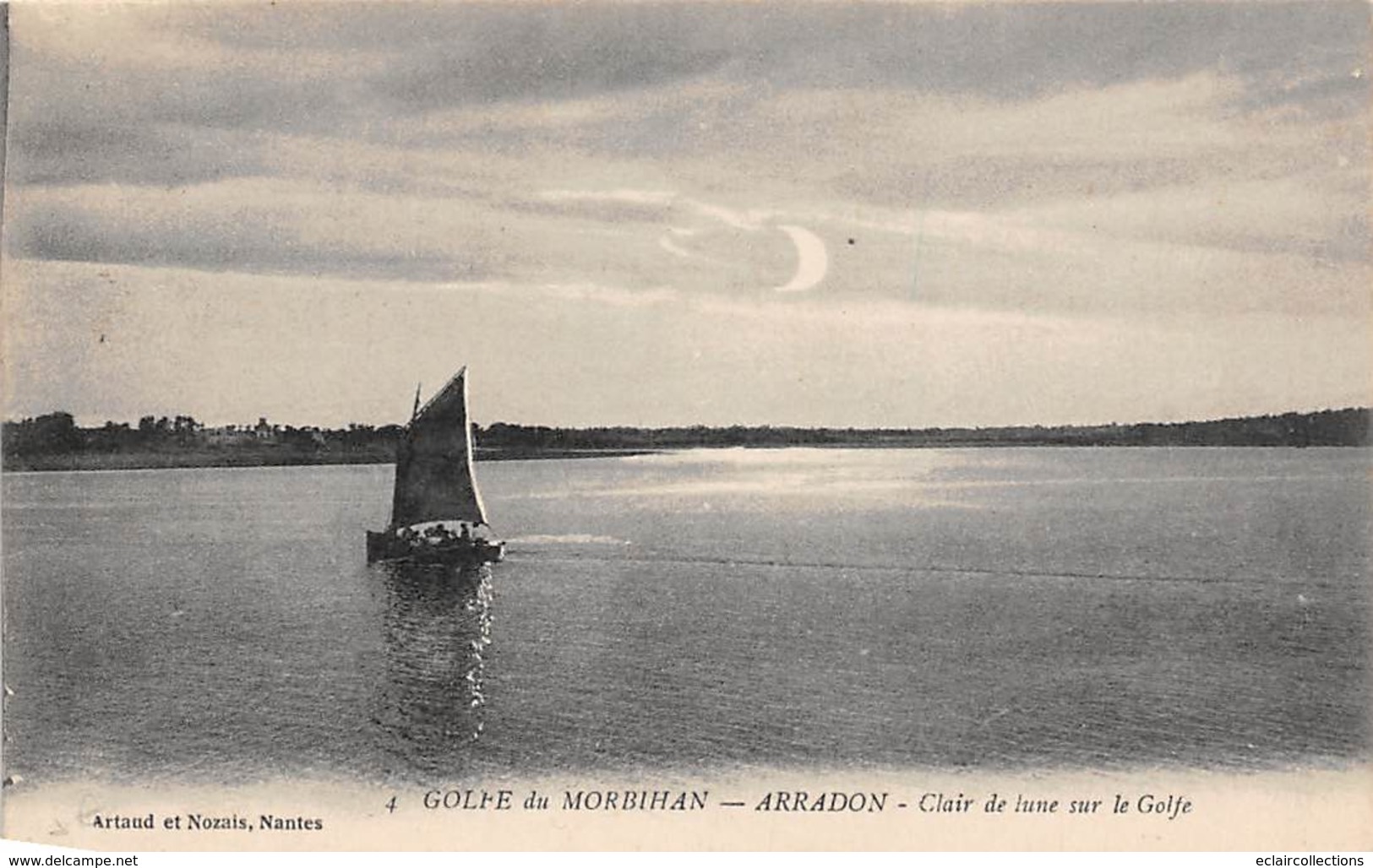 Arradon          56        Clair De Lune Sur Le Golfe. Voilier        (Voir Scan) - Arradon