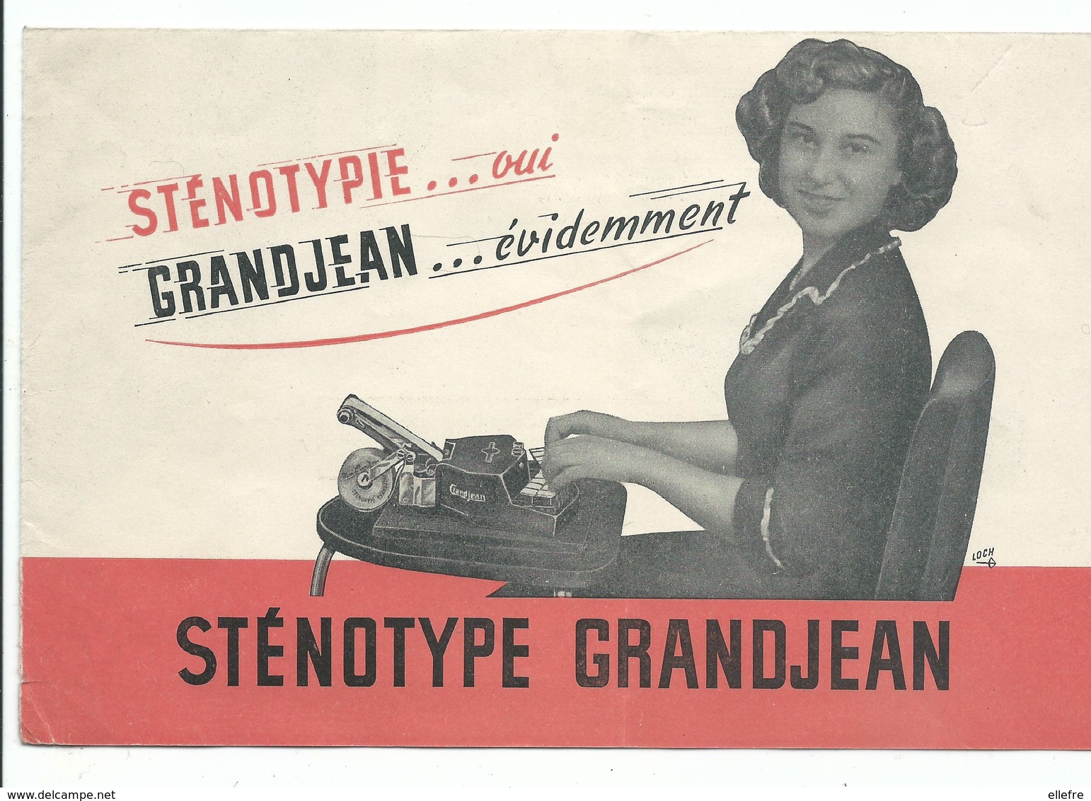 ECRITURE CALLYGRAPHIE STENOTYPE GRANDJEAN MACHINE A ECRIRE STENOGRAPHIE BUREAUTIQUE Dépliant Publicitaire - Advertising
