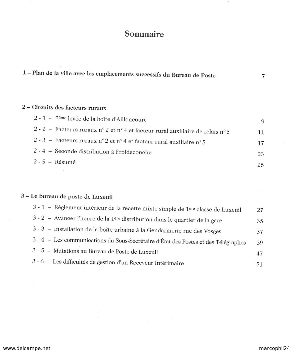 FEUILLES MARCOPHILES - N° 296 Suppl. 1999 = La Poste à LUXEUIL Et Environs De 1851 à 1918 + Bernard AUGUSTIN - Francese