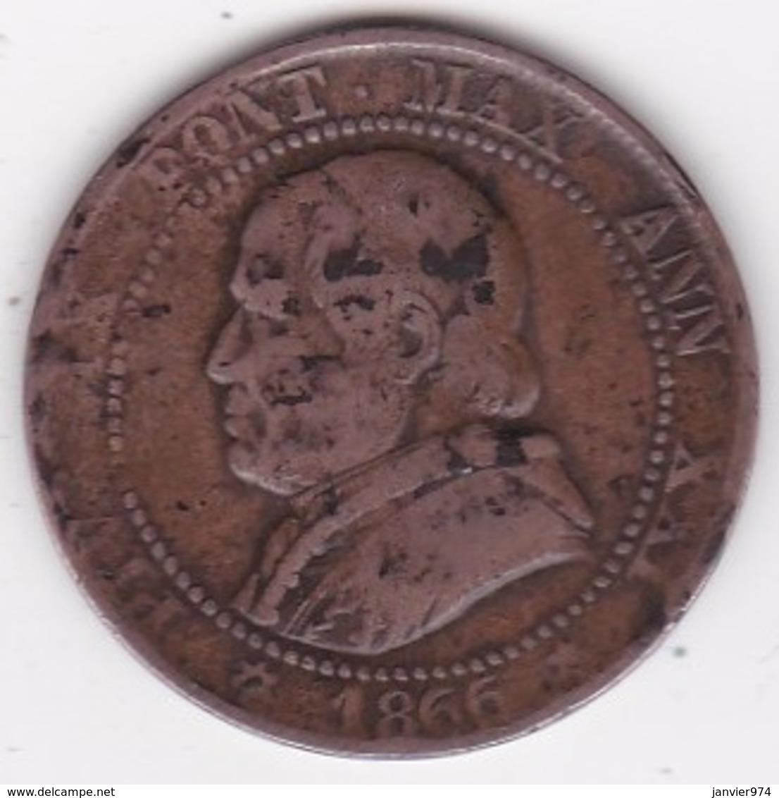 Pie IX / Pio IX. 1 Soldo 1866 An. XXI, Zecca Di Roma - Vatikan