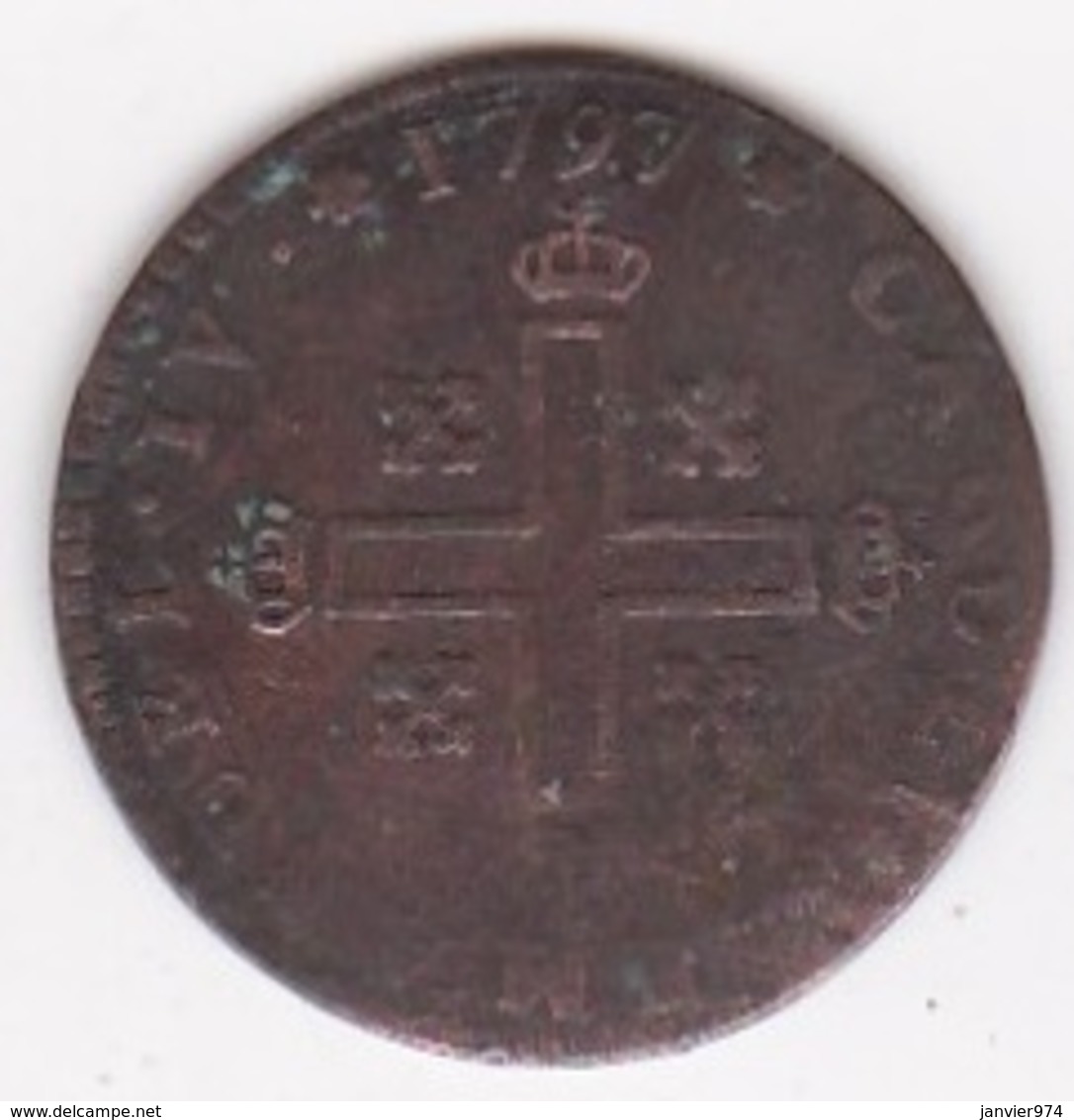 Piemonte. Soldo 1797 Date Rare Avec 2 Points Carlo Emanuele IV - Piemonte-Sardinië- Italiaanse Savoie