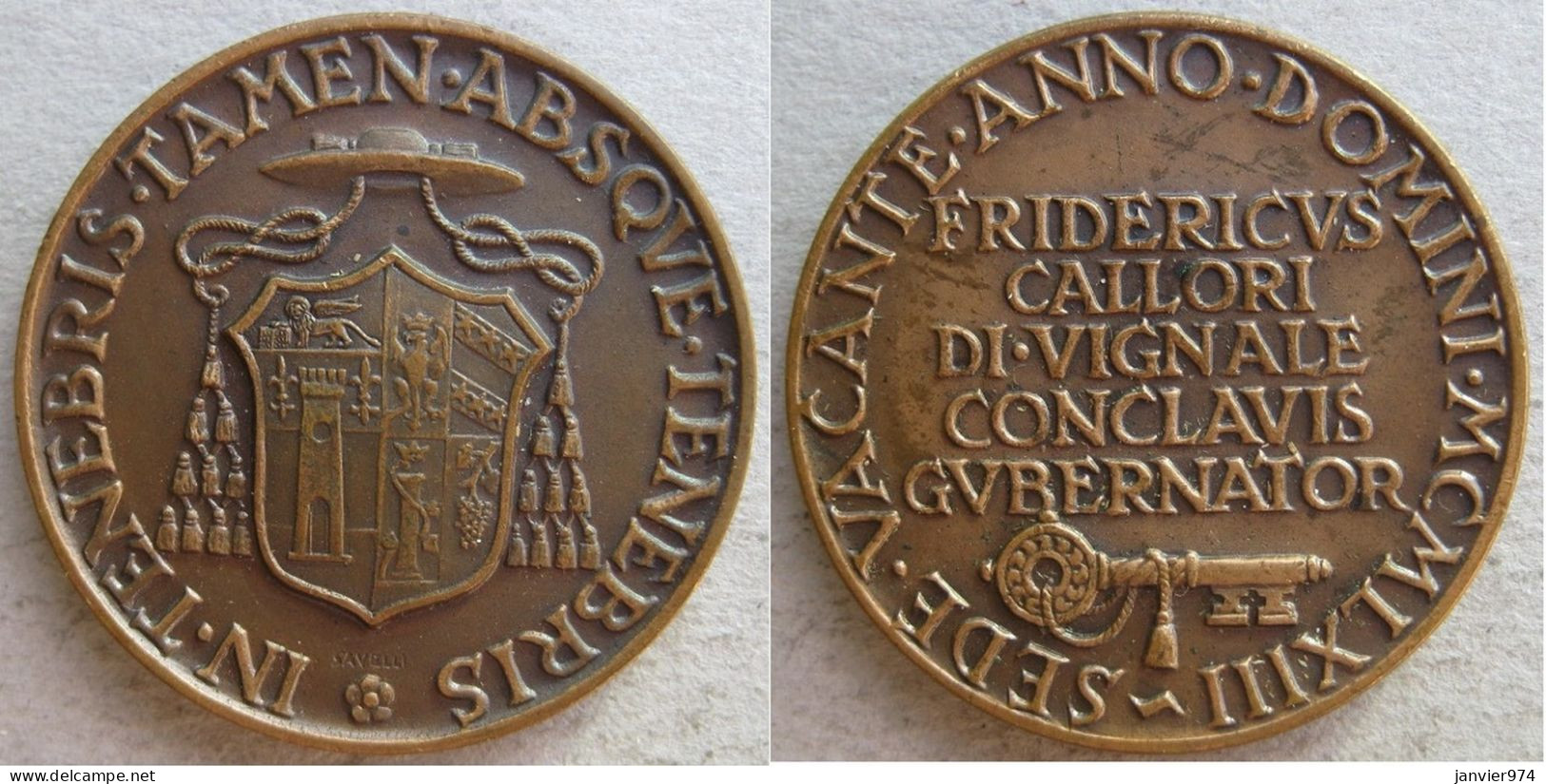 Vatican Medaille En Bronze Sede Vacante 1963 Frederick Callori Opus Savelli - Monarchia/ Nobiltà