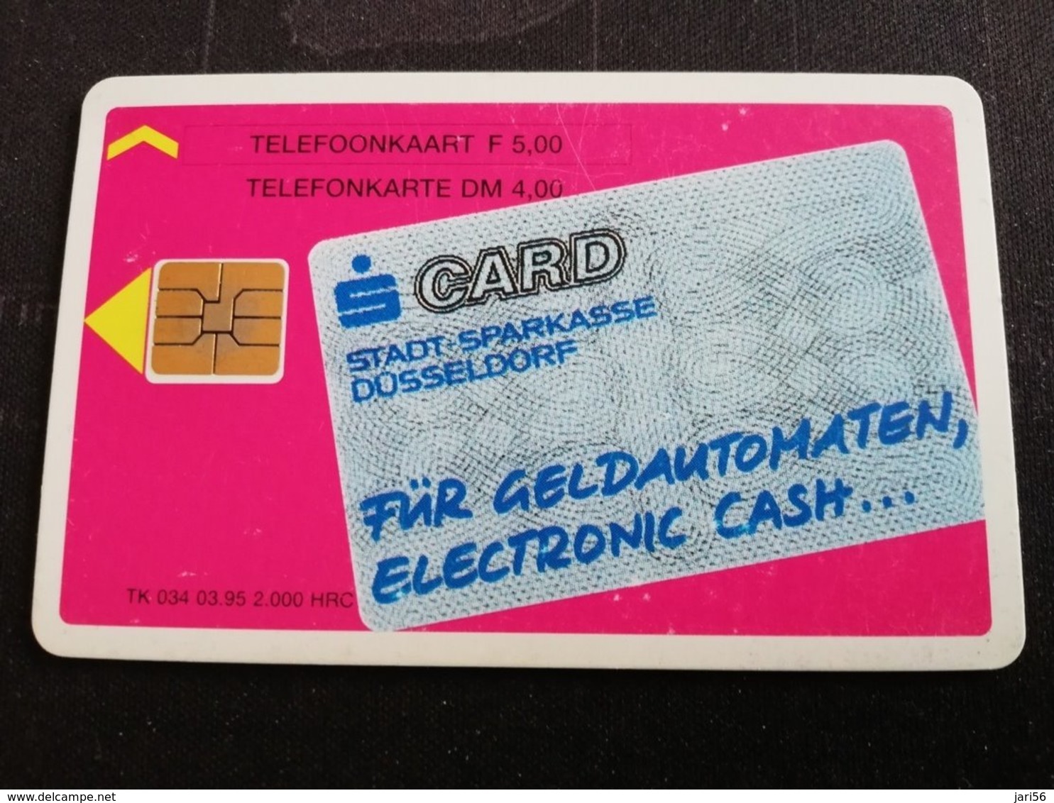 NETHERLANDS  STADS SPARKASSE DUSSELDORF/MONEY/CAR ON CARD ADVERTISING CHIPCARD  Hfl 5,00 /DM 4,00 ** 1710 ** - Privadas