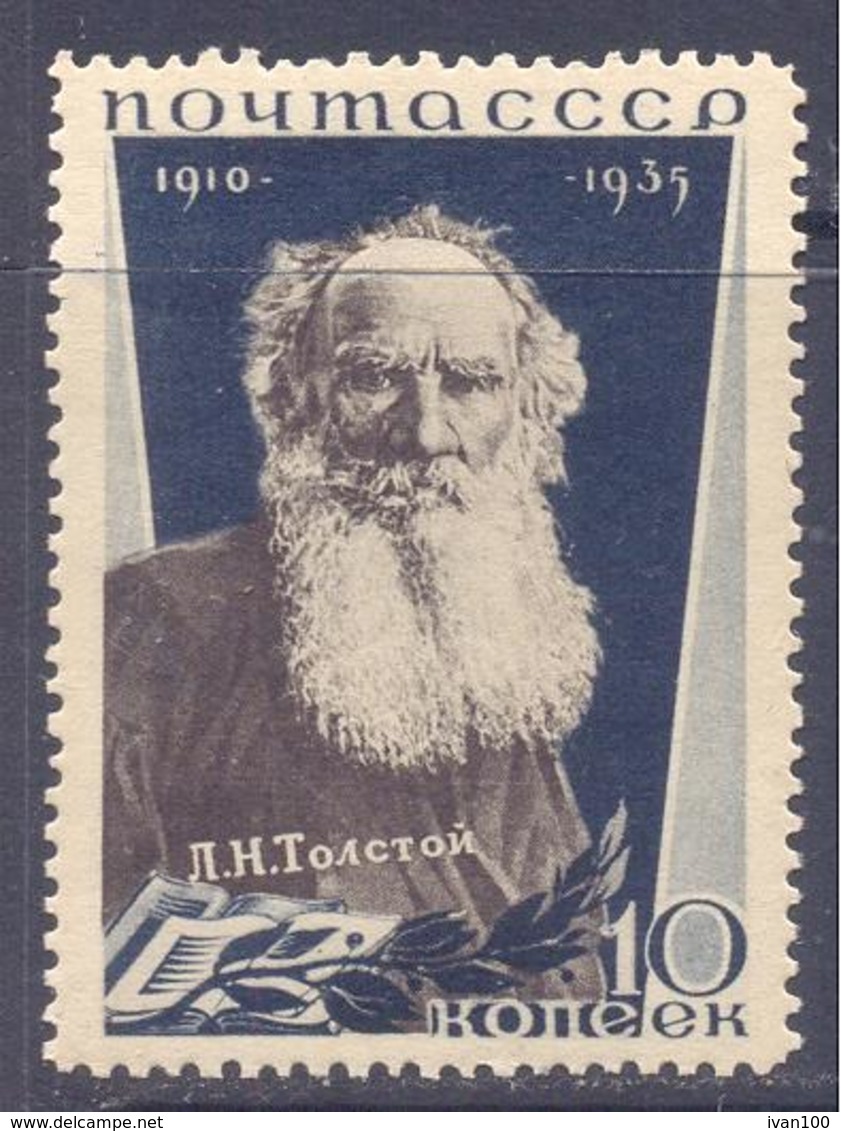 1935. USSR/Russia, Lew Tolstoy, Writer, Mich.537, 1v, Unused/mint - Nuovi